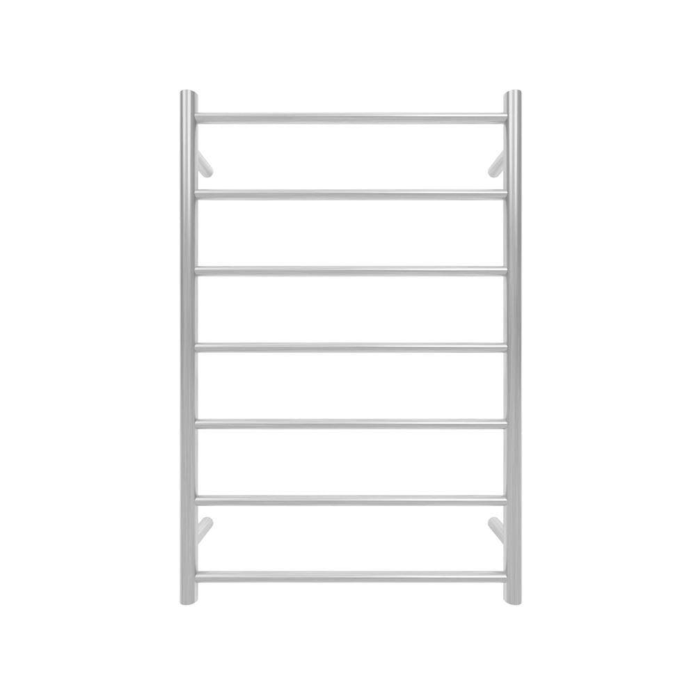 RELN Retro Fit Round 7-Bar Electric Hardwired Wall Mounted Towel Warmer in Brushed Stainless Finish