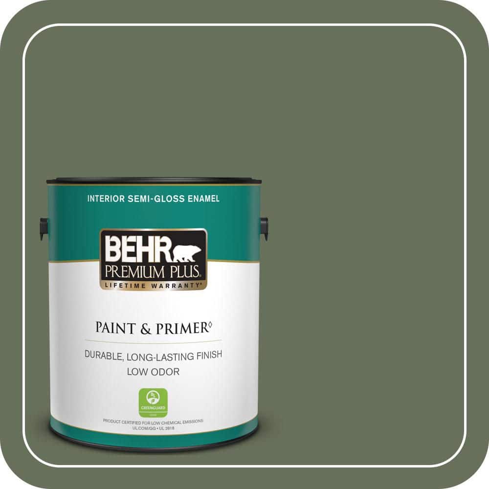BEHR PREMIUM PLUS 1 gal. #N390-6 Laurel Garland Semi-Gloss Enamel Low Odor Interior Paint & Primer