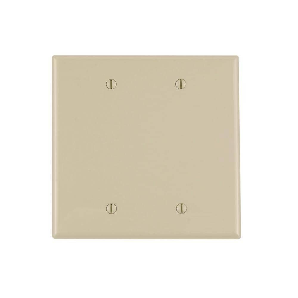 Leviton 2-Gang Ivory Blank Plate Nylon Midway/Midsize Wall Plate (1-Pack) PJ23-I
