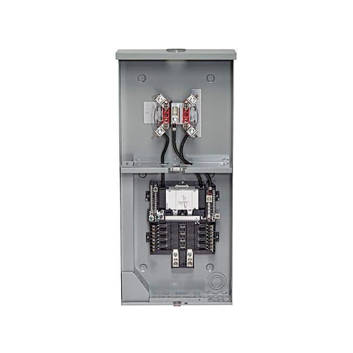 Leviton 150 Amp 8-Space, 8 Circuit Outdoor Meter Main Combo Load Center, Ringless with Horn Bypass LS815-BHD (2)
