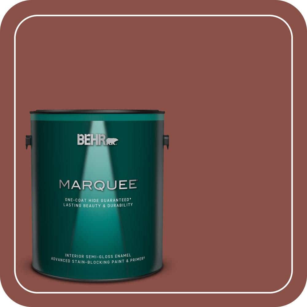BEHR MARQUEE 1 gal. #S150-6 Spiced Berry One-Coat Hide Semi-Gloss Enamel Interior Paint & Primer