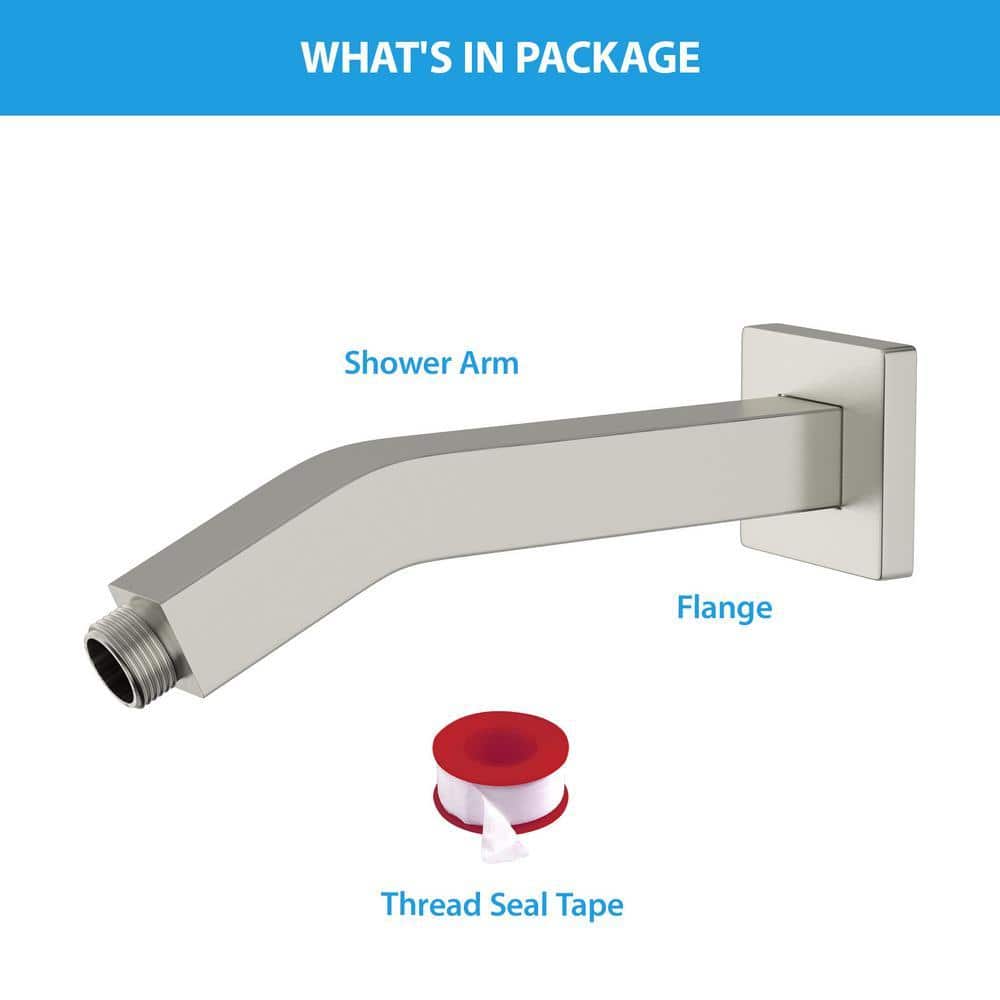 LORDEAR 6.8 Inch Brushed Nickel Wall Mount Shower Arm with Flange for Rain Shower Head (3)