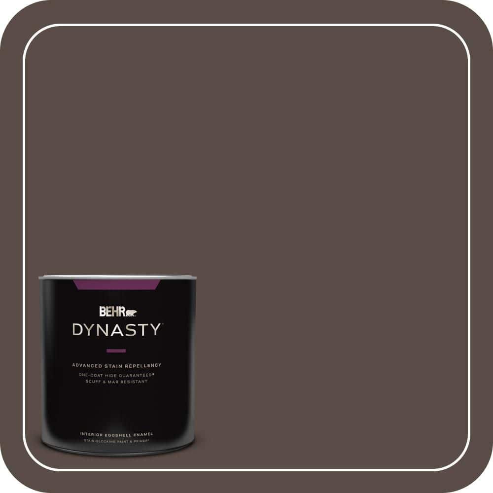 BEHR DYNASTY 1 qt. #PPU5-19 Dark Truffle One-Coat Hide Eggshell Enamel Interior Stain-Blocking Paint and Primer