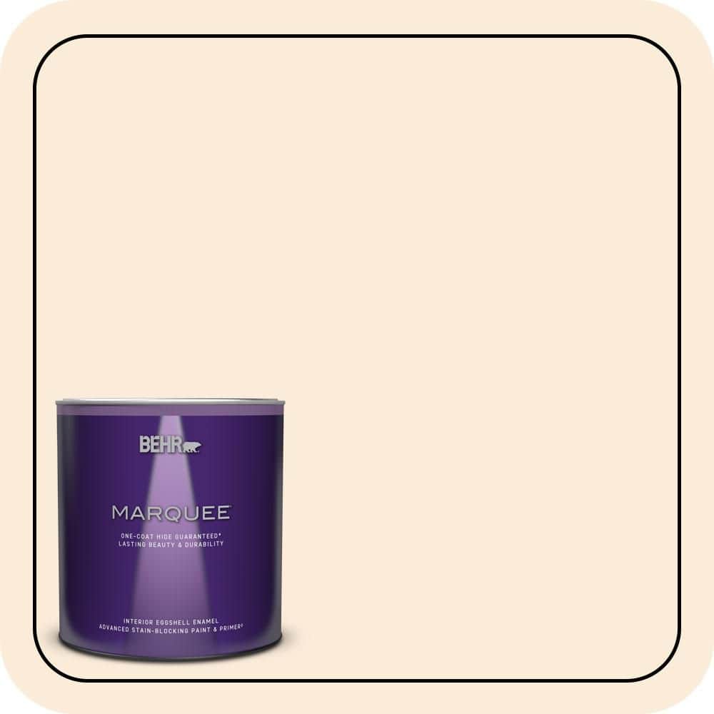 BEHR MARQUEE 1 qt. #OR-W01 White Blush Eggshell Enamel Interior Paint & Primer