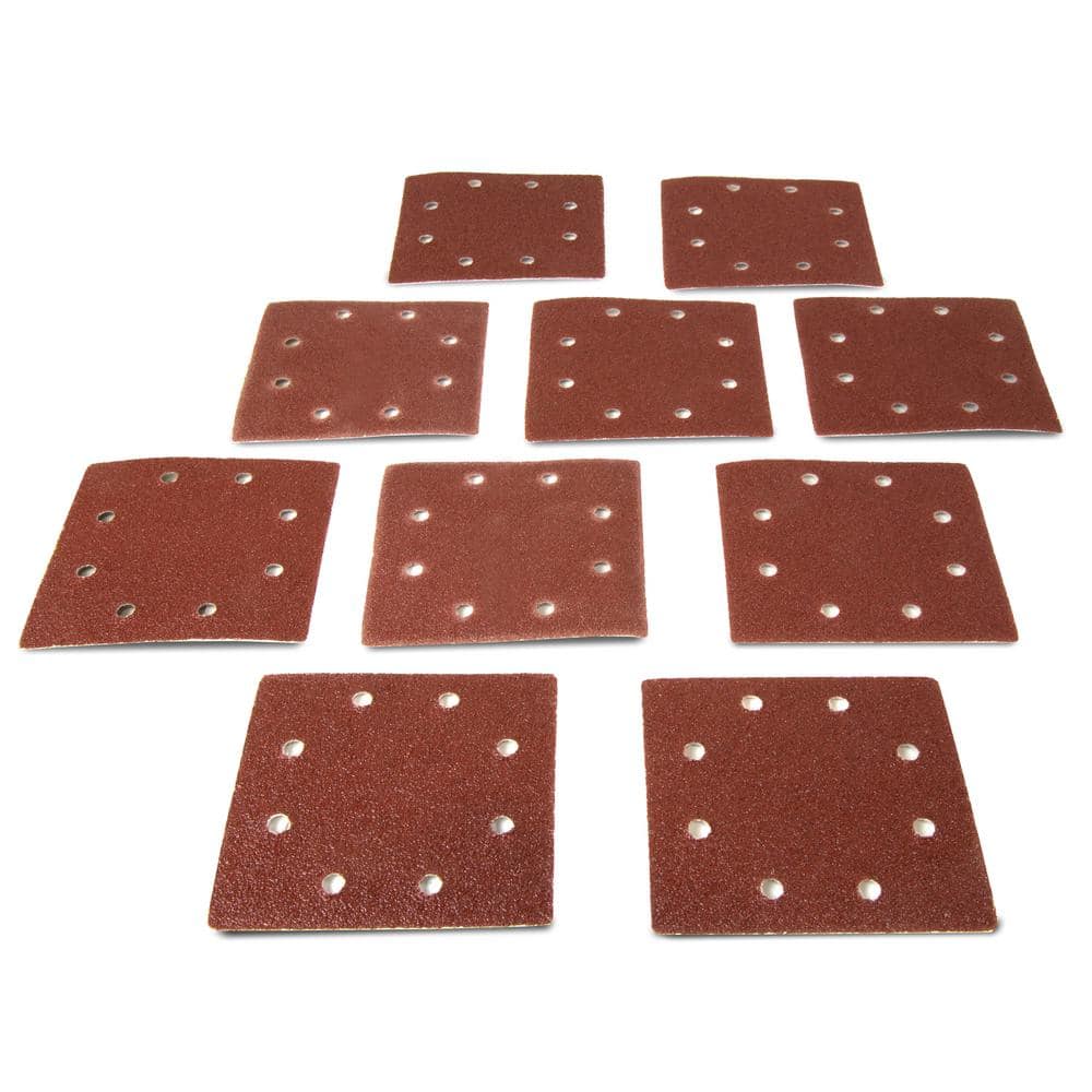 WEN 1/4 in. Sheet Sander 120-Grit Hook-and-Loop Sandpaper (10-Pack) (1)