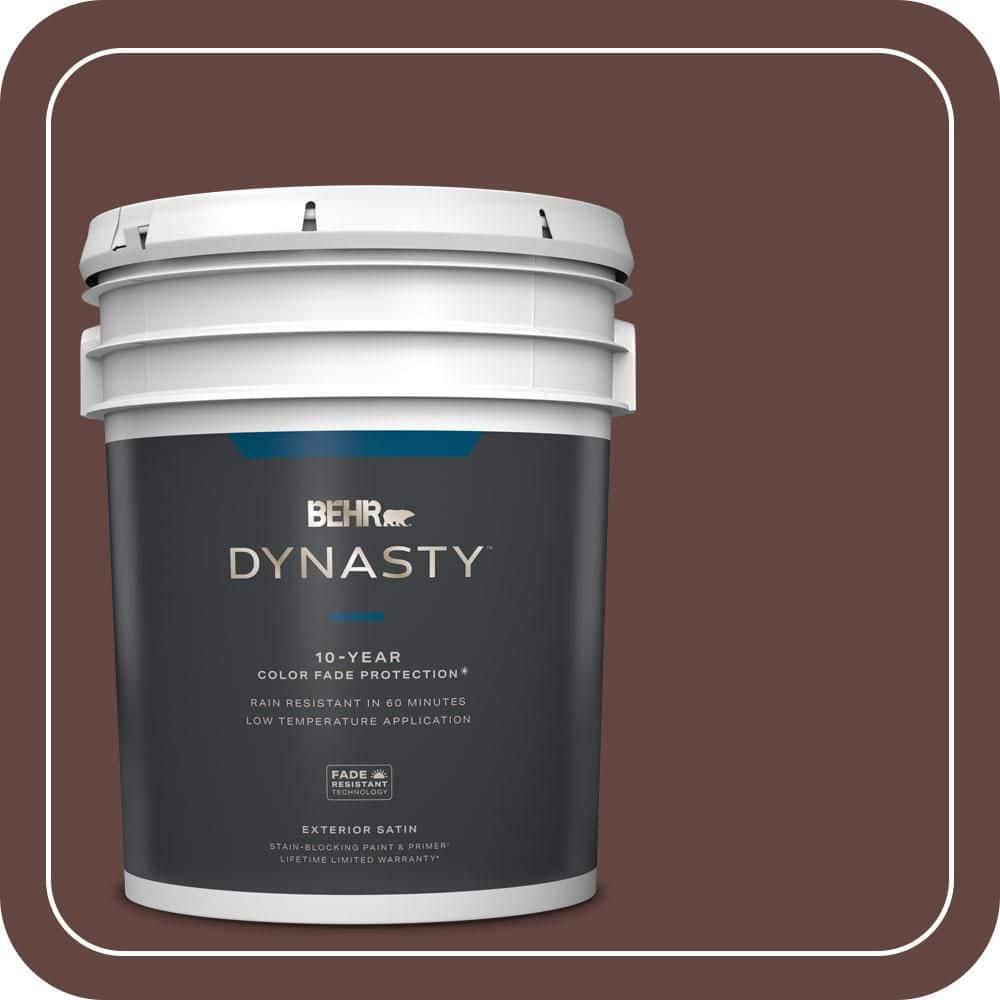 BEHR DYNASTY 5 gal. #PMD-62 Black Plum Satin Enamel Exterior Stain-Blocking Paint & Primer