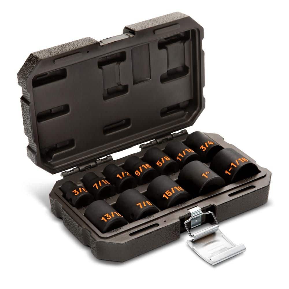 GEARWRENCH 1/2 in. Drive 6-Point SAE Hi-Viz Impact Socket Set (12-Piece) (1)