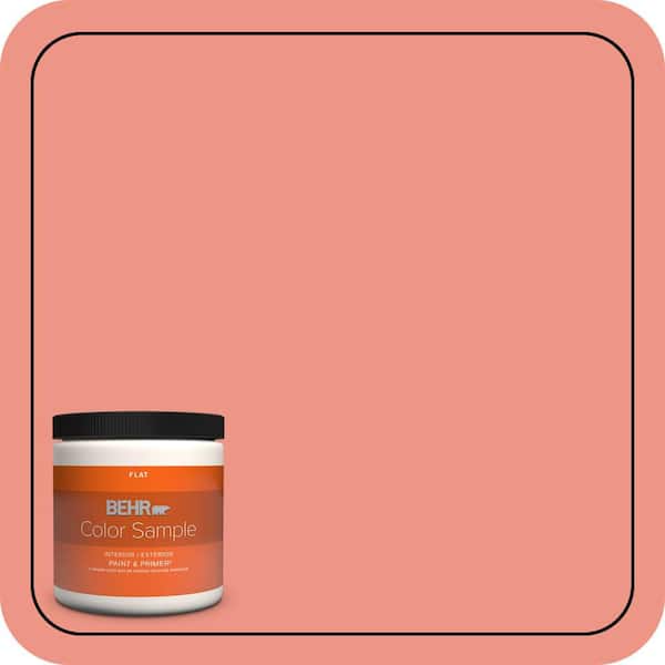 BEHR PREMIUM PLUS 8 oz. #P180-4 Guava Jelly Flat Interior/Exterior Paint & Primer Color Sample (2)