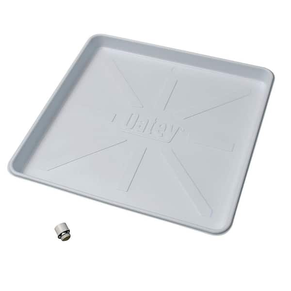 Oatey 28 in. x 30 in. Plastic Washing Machine Drain Drip Pan with 1 in. Furnished Drain Adapter (2)