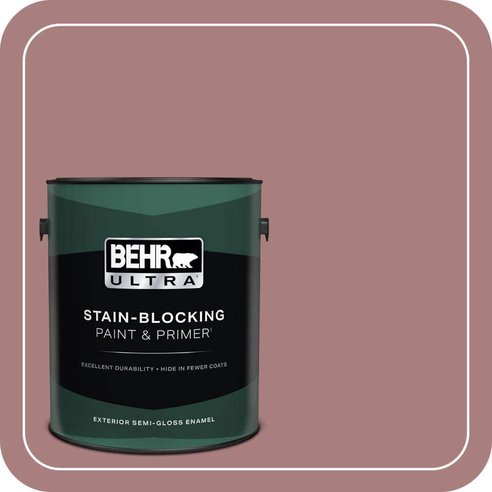 BEHR PREMIUM PLUS 1 gal. #140F-4 Bedford Brown Semi-Gloss Enamel Low Odor Interior Paint & Primer (1)
