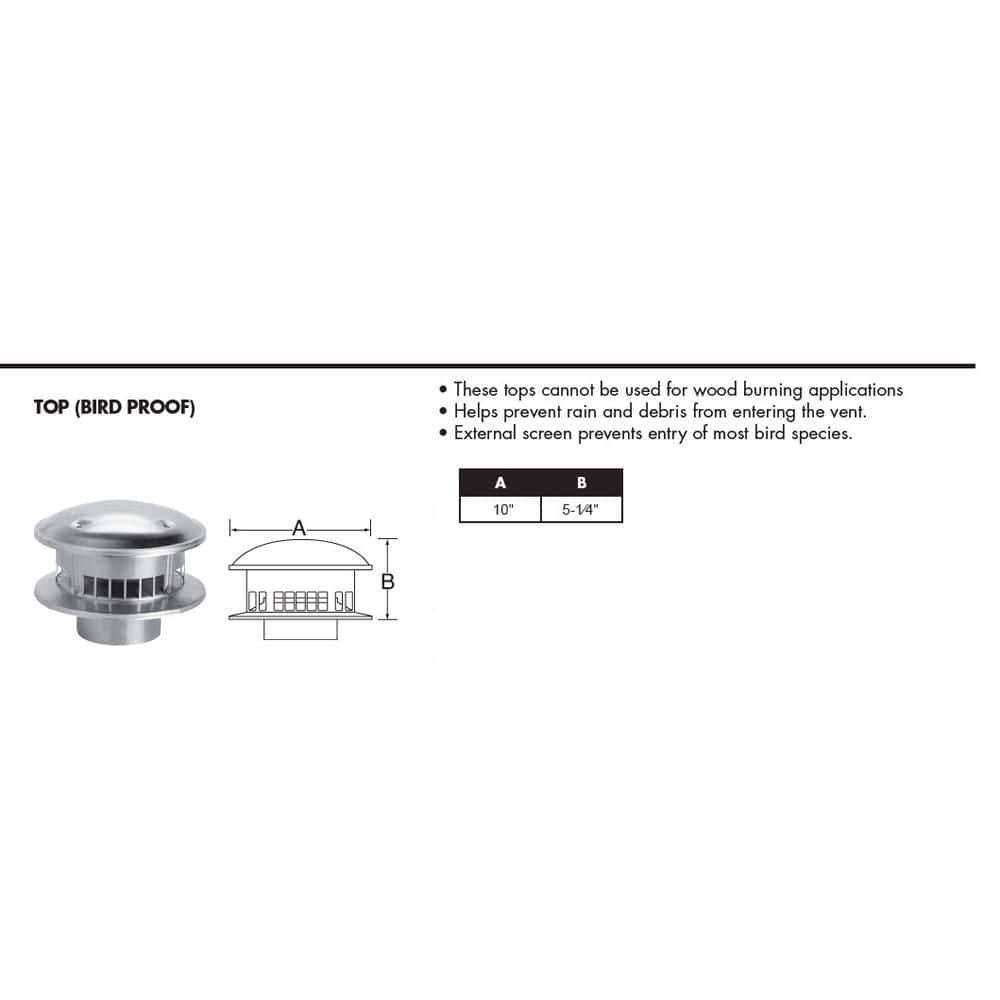 Selkirk Model RV Type B Gas Vent 5in. Steel Round Gas Vent Top (2)
