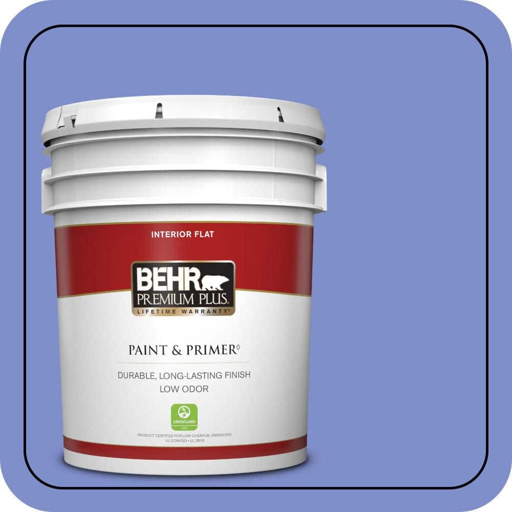 BEHR PREMIUM PLUS 5 gal. #P540-5 Pansy Garden Flat Low Odor Interior Paint & Primer