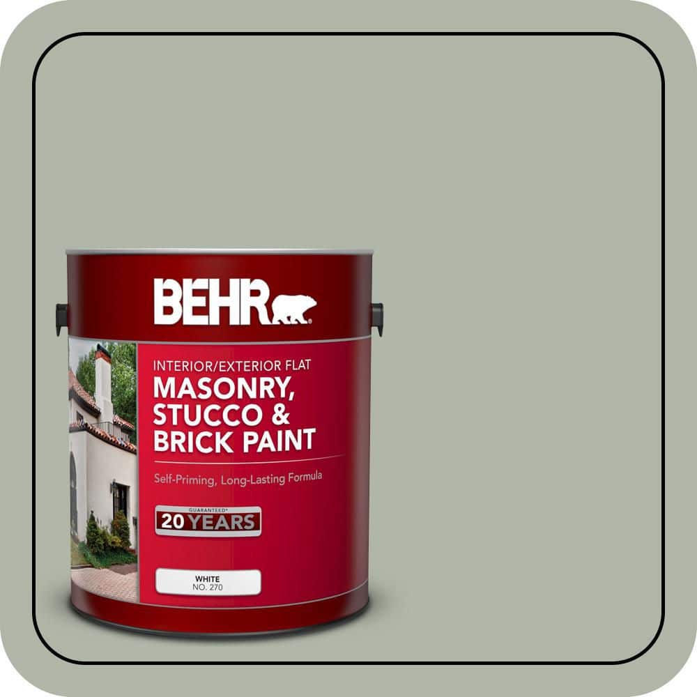 BEHR 1 gal. #MS-58 Antique Jade Flat Interior/Exterior Masonry, Stucco and Brick Paint