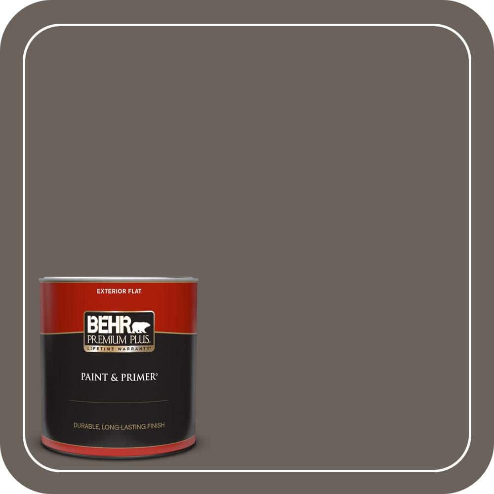BEHR PREMIUM PLUS 1 qt. #T11-8 Back Stage Flat Exterior Paint & Primer