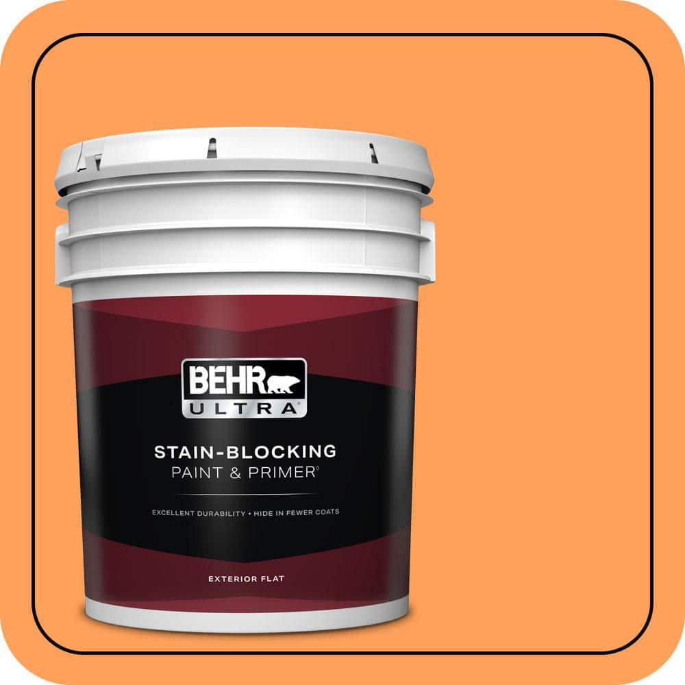 BEHR ULTRA 5 gal. #T15-10 Clarified Orange Flat Exterior Paint & Primer