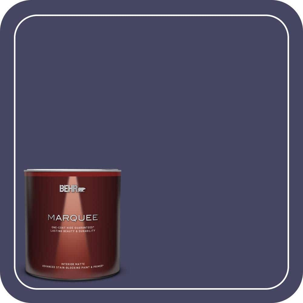 BEHR MARQUEE 1 qt. #S-H-630 Lunar Eclipse Matte Interior Paint & Primer