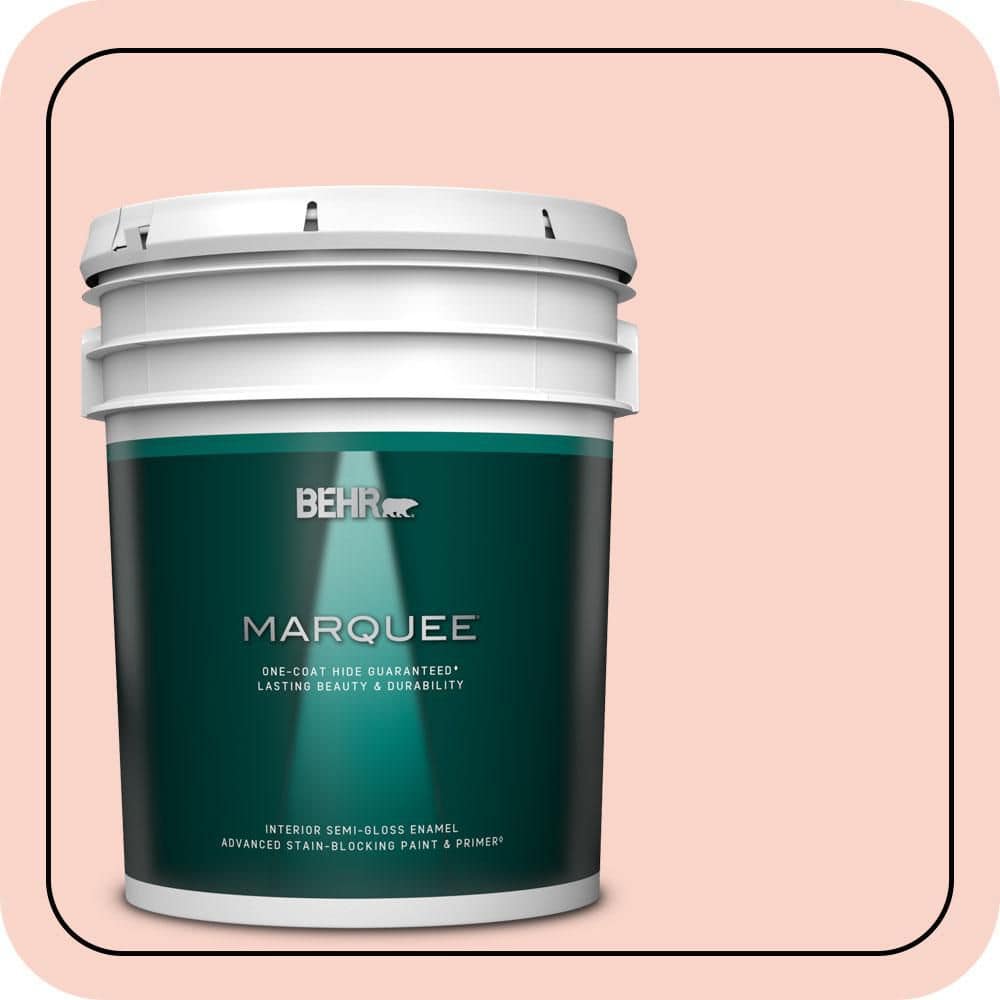 BEHR MARQUEE 5 gal. #P180-1 Deco Shell Semi-Gloss Enamel Interior Paint & Primer