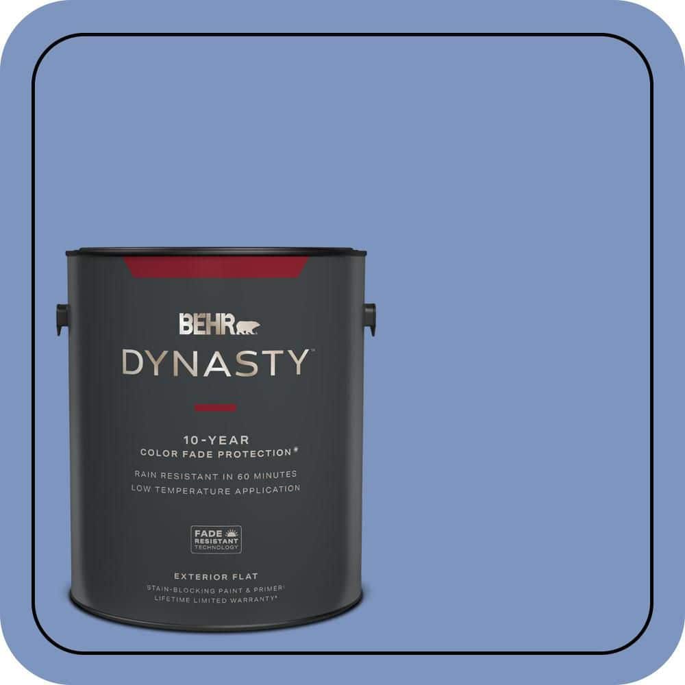 BEHR DYNASTY 1 gal. #M540-5 Blue Satin Flat Exterior Stain-Blocking Paint & Primer