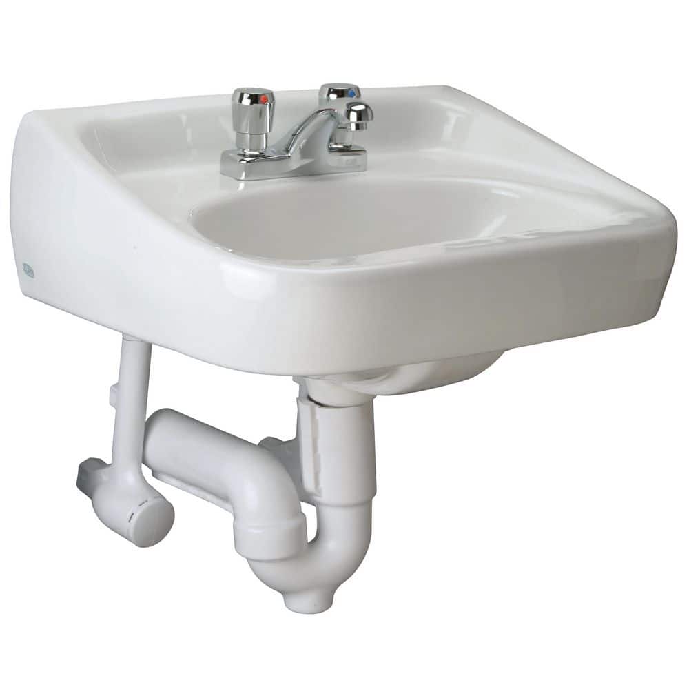 Zurn One Manual Hand Washing System, 20 x 18 in. Wall Hung Lavatory with 0.5 GPM, Centerset, Metering Faucet
