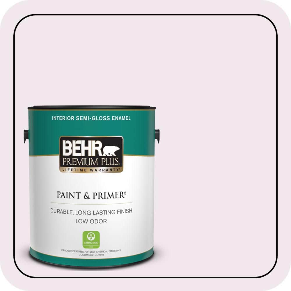 BEHR PREMIUM PLUS 1 gal. #650A-1 Rose Fantasy Semi-Gloss Enamel Low Odor Interior Paint & Primer