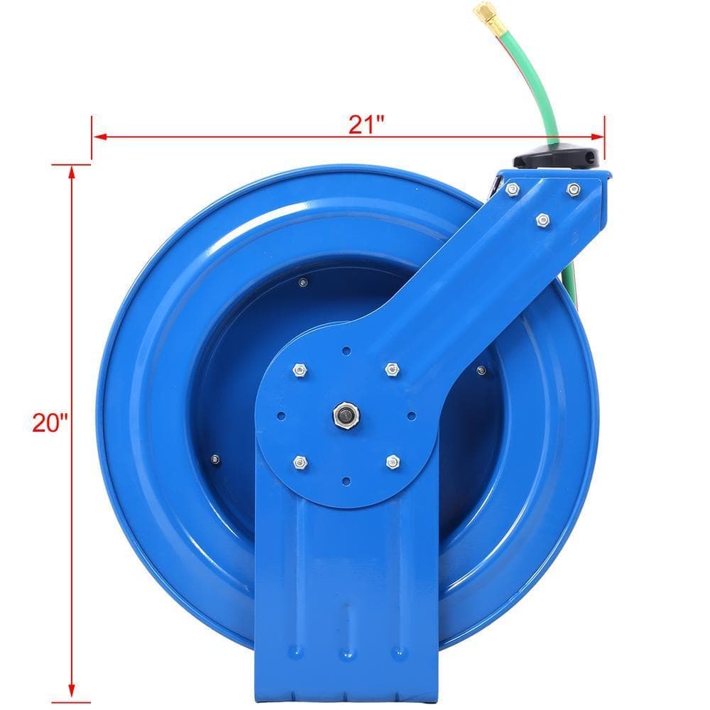 Kahomvis Welding Hose Reel Retractable 1/4 in. x 100 ft. Twin Oxygen Acetylene Rubber Hose (2)