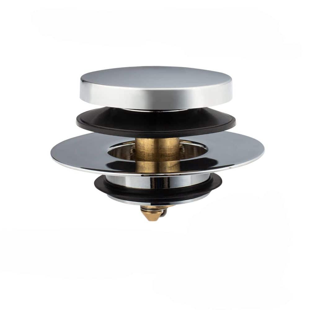 Wudkey Universal Tip Toe Bath Drain Stopper and Cover, Bathtub Drain Stopper in Brushed Nickel in Chrome Plated (1)