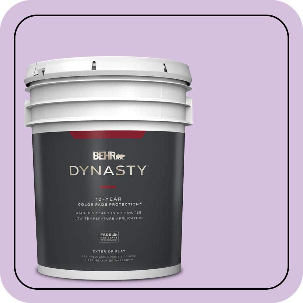 BEHR DYNASTY 5 gal. #660A-3 New Violet Flat Exterior Stain-Blocking Paint & Primer
