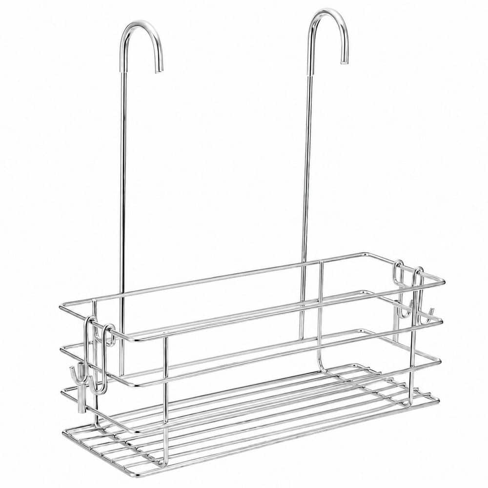Unbranded Single-Tier Hanging Shower Caddy 304 Stainless Steel Over the Door Bath Organizer Basket with Swivel Hook (1)