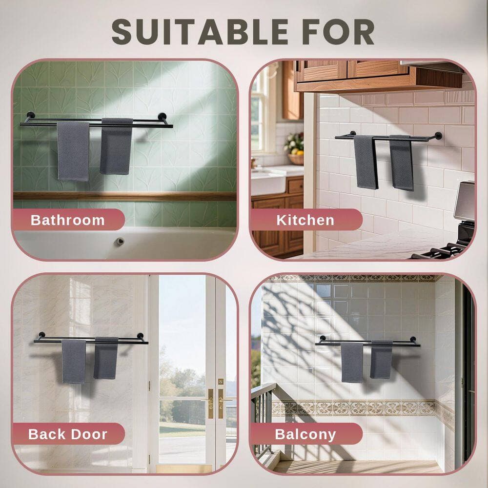 VEVETTA 32 in. Wall Mounted Double Towel Bar in Oil Rubbed Bronze (3)