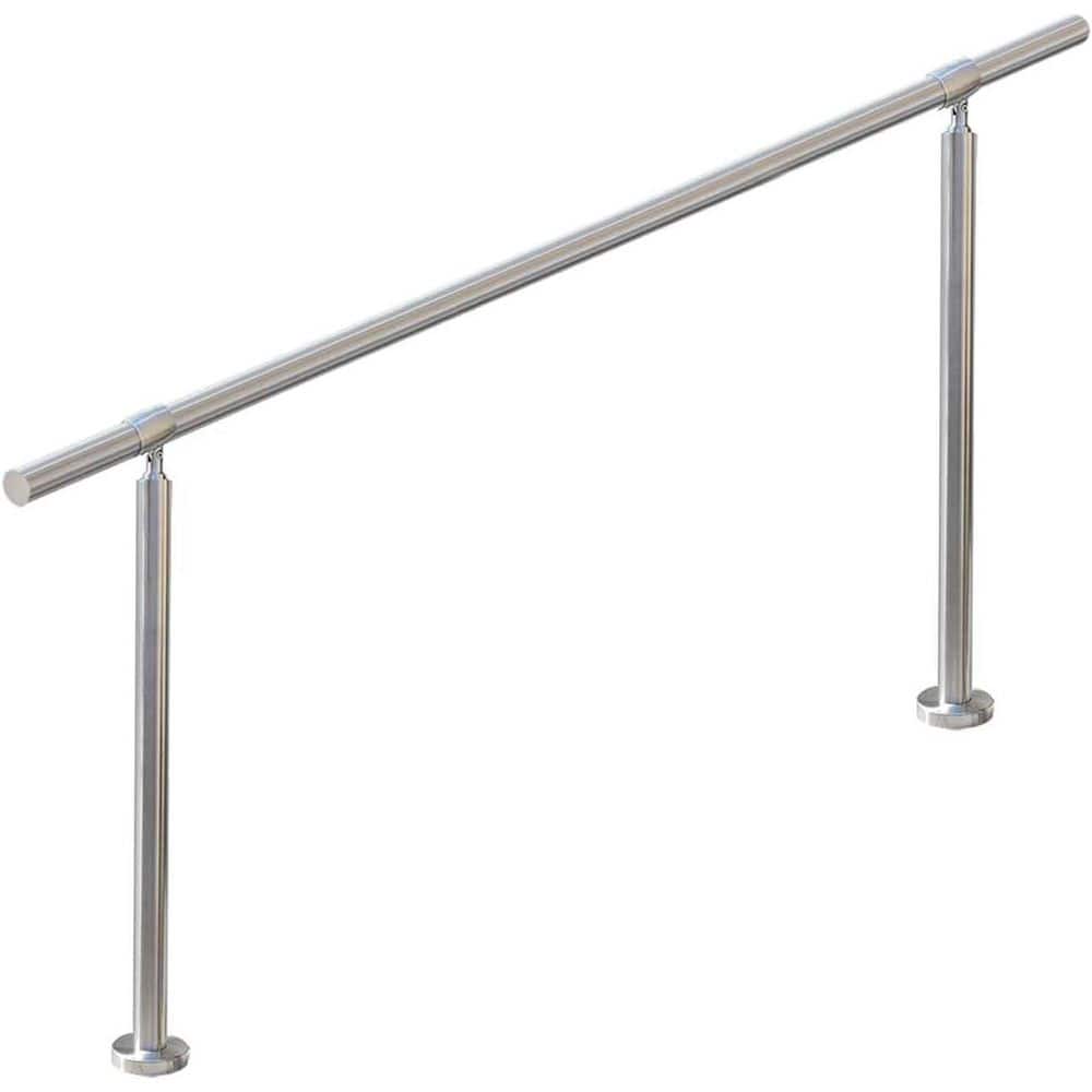 Afoxsos 5 Step Stair Handrail for Indoor Outdoor Steps 304 Stainless Steel Transitional Porch Deck Rail with Installation Kit (1)