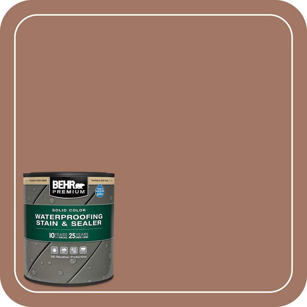 BEHR PREMIUM 1 qt. #PFC-14 Iron Ore Solid Color Waterproofing Exterior Wood Stain and Sealer