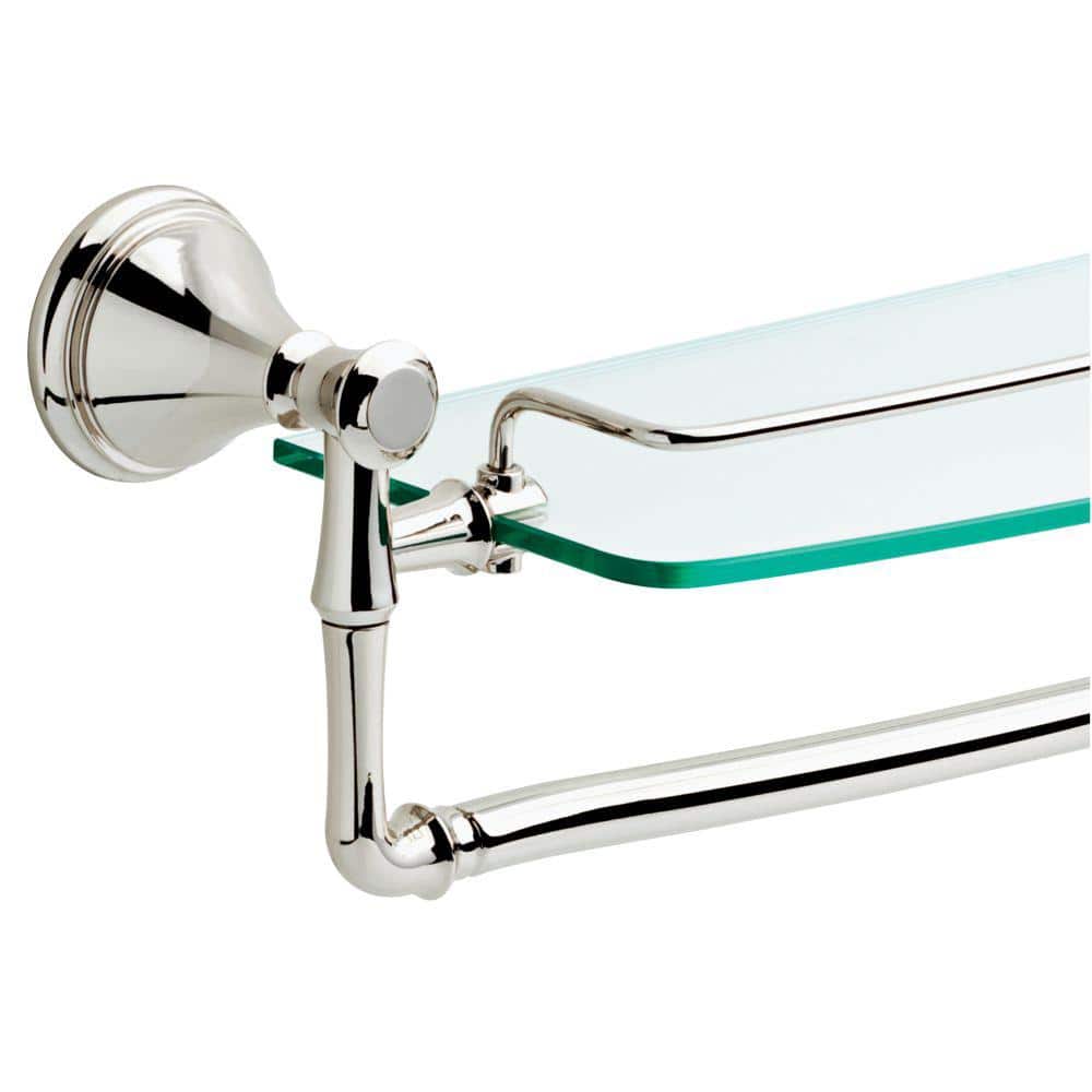 Delta Cassidy 6.04 in. W x 5.63 in. H x 20.51 in. D Zinc Rectangular Shelf in Polished Nickel (3)