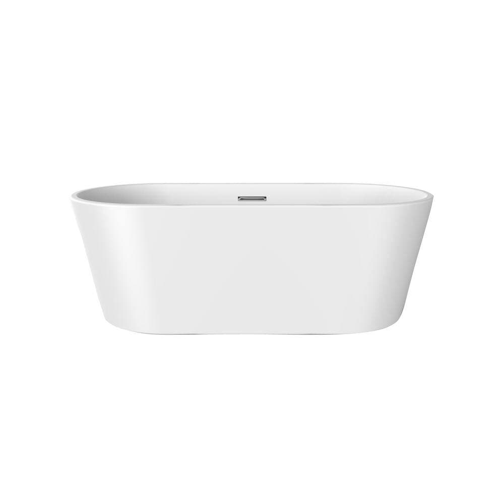 Barclay Products Pascal 63 in. Acrylic Flatbottom Non-Whirlpool Bathtub in White with Integral Drain in White (1)