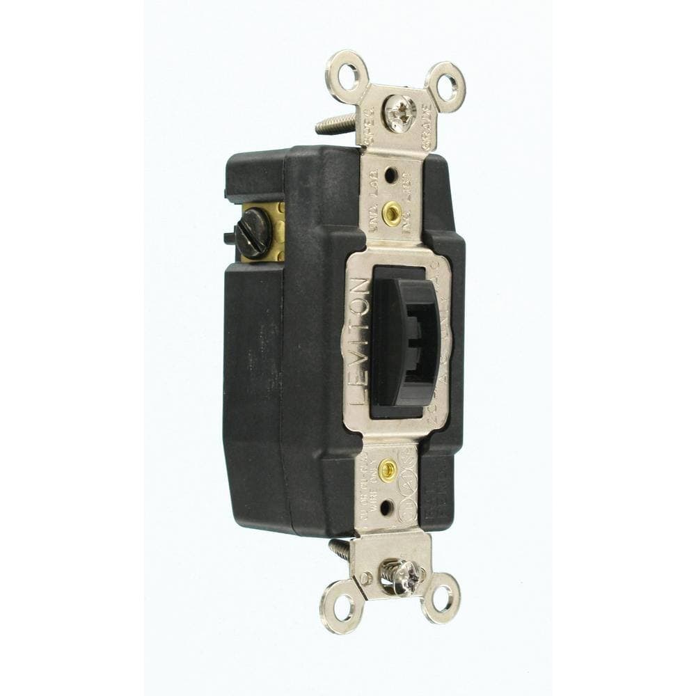 Leviton 20 Amp Industrial Grade Heavy Duty Single Pole Double-Throw Center-Off Maintained Contact Locking Switch, Brown (2)