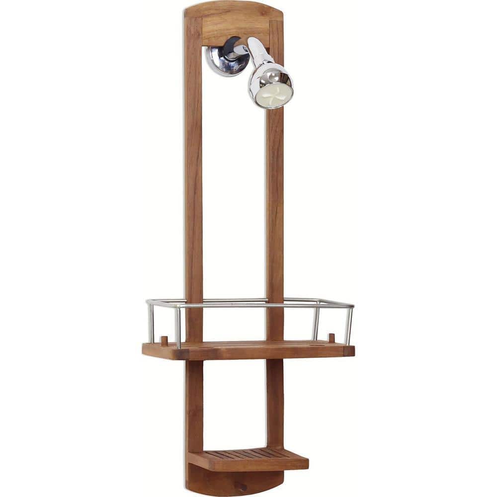 AquaTeak The Original Moa Small Teak Shower Caddy (1)