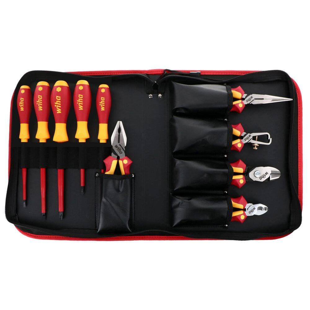 Wiha 1000-Volt Insulated Pliers Cutters and Screwdriver Set in Rollup Pouch (10-Piece) (2)