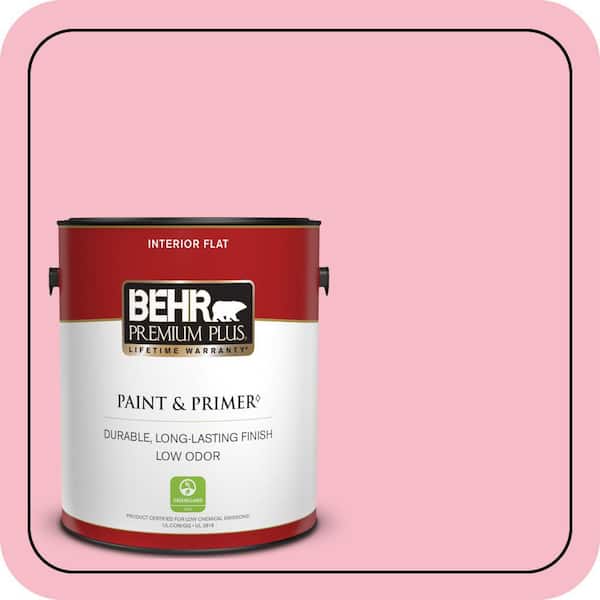 BEHR PREMIUM PLUS #120C-2 Pink Punch Flat Low Odor & Primer (4)