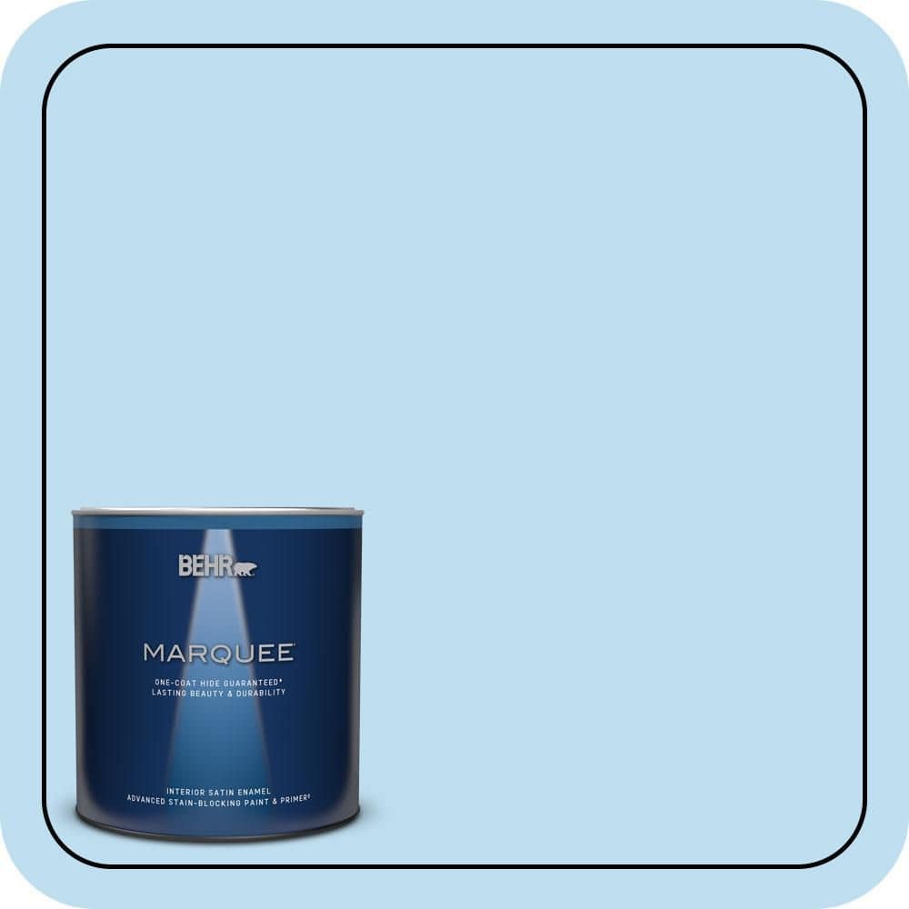 BEHR MARQUEE 1 qt. #550A-2 Tropical Pool Satin Enamel Interior Paint & Primer