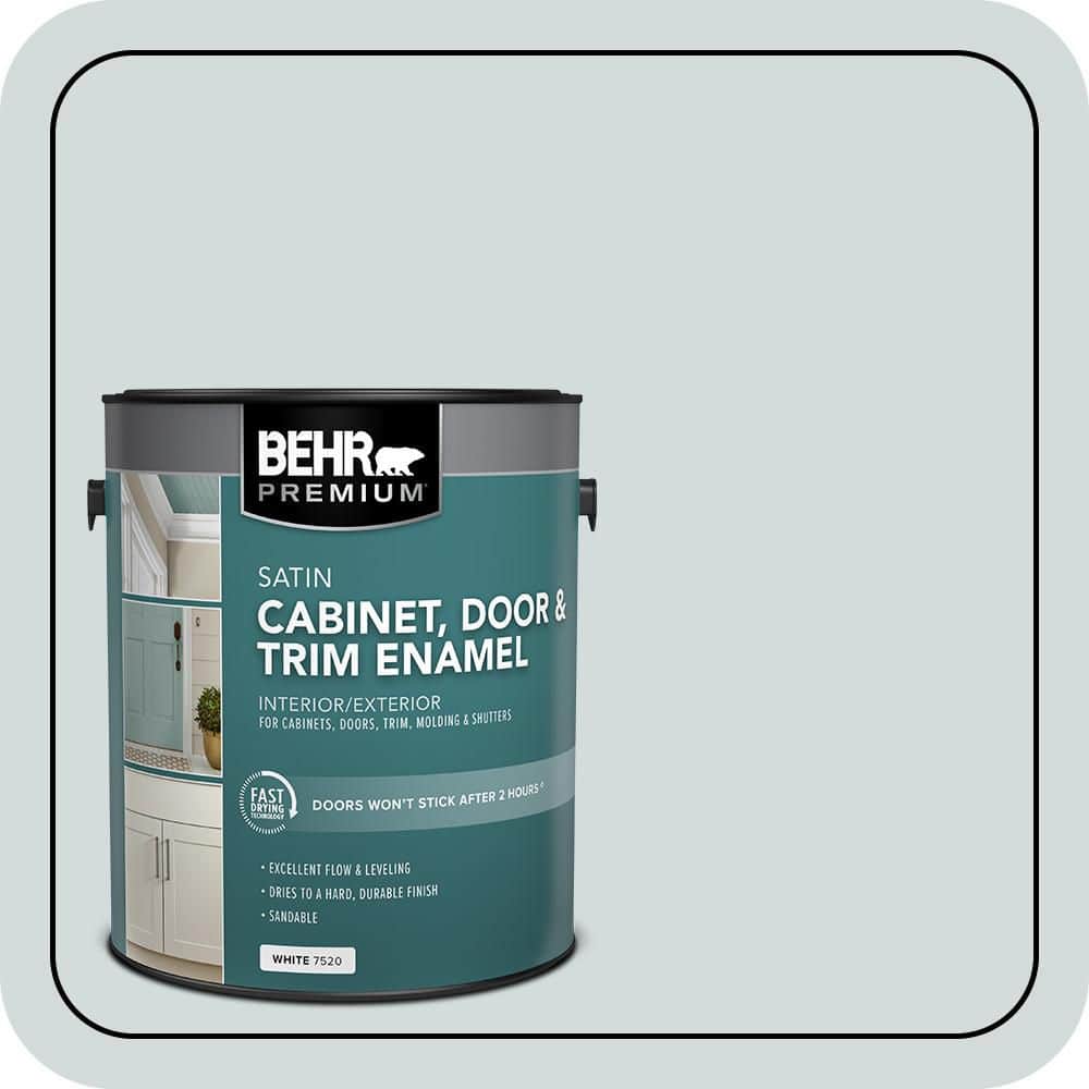 BEHR PREMIUM 1 gal. #PPU12-13 Urban Mist Satin Enamel Interior/Exterior Cabinet, Door & Trim Paint