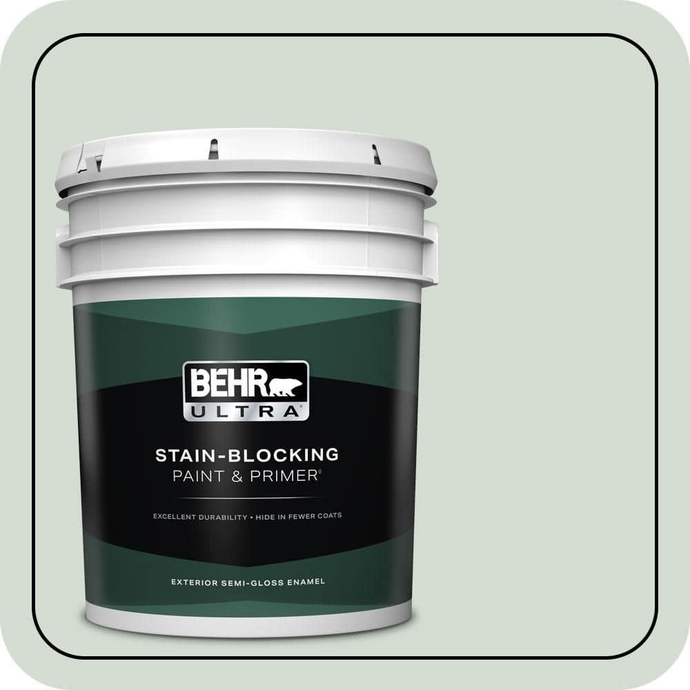 BEHR ULTRA 5 gal. #N400-1 Mountain Morn Semi-Gloss Enamel Exterior Paint & Primer