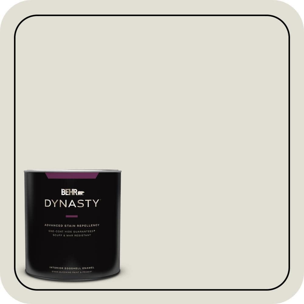 BEHR DYNASTY 1 qt. #PPU24-15 Mission White Eggshell Enamel Interior Stain-Blocking Paint & Primer