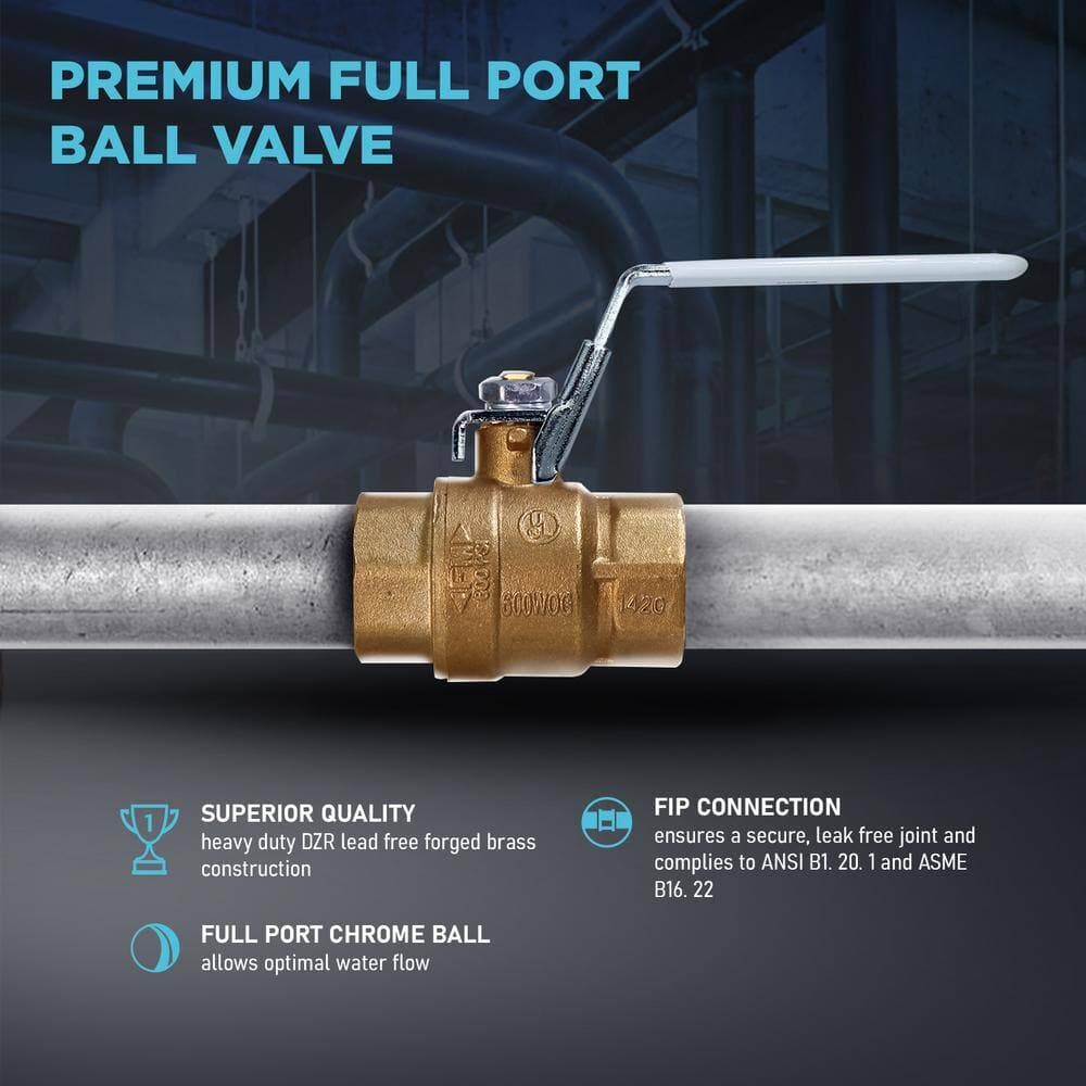 PLUMBFLEX . FIP FIP Premium Brass Full Port Ball Valve with Lock Handle (4)