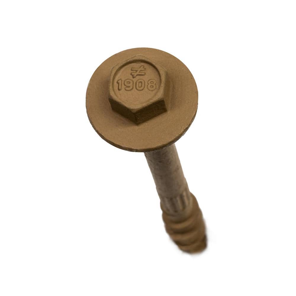 Simpson Strong-Tie 0.195 in. x 8 in. 5/16 Hex, Washer Head, Strong-Drive SDWH Timber-Hex Wood Screw, DB Coating in Tan (4)