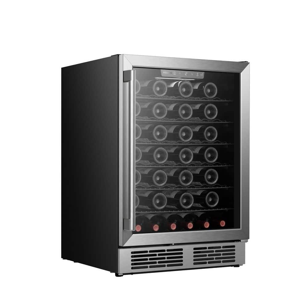 Vissani 23.4 in. Single Zone 54-Bottle / 164-Can Freestanding Wine and Beverage Cooler Reversible Doors in Stainless Steel (3)