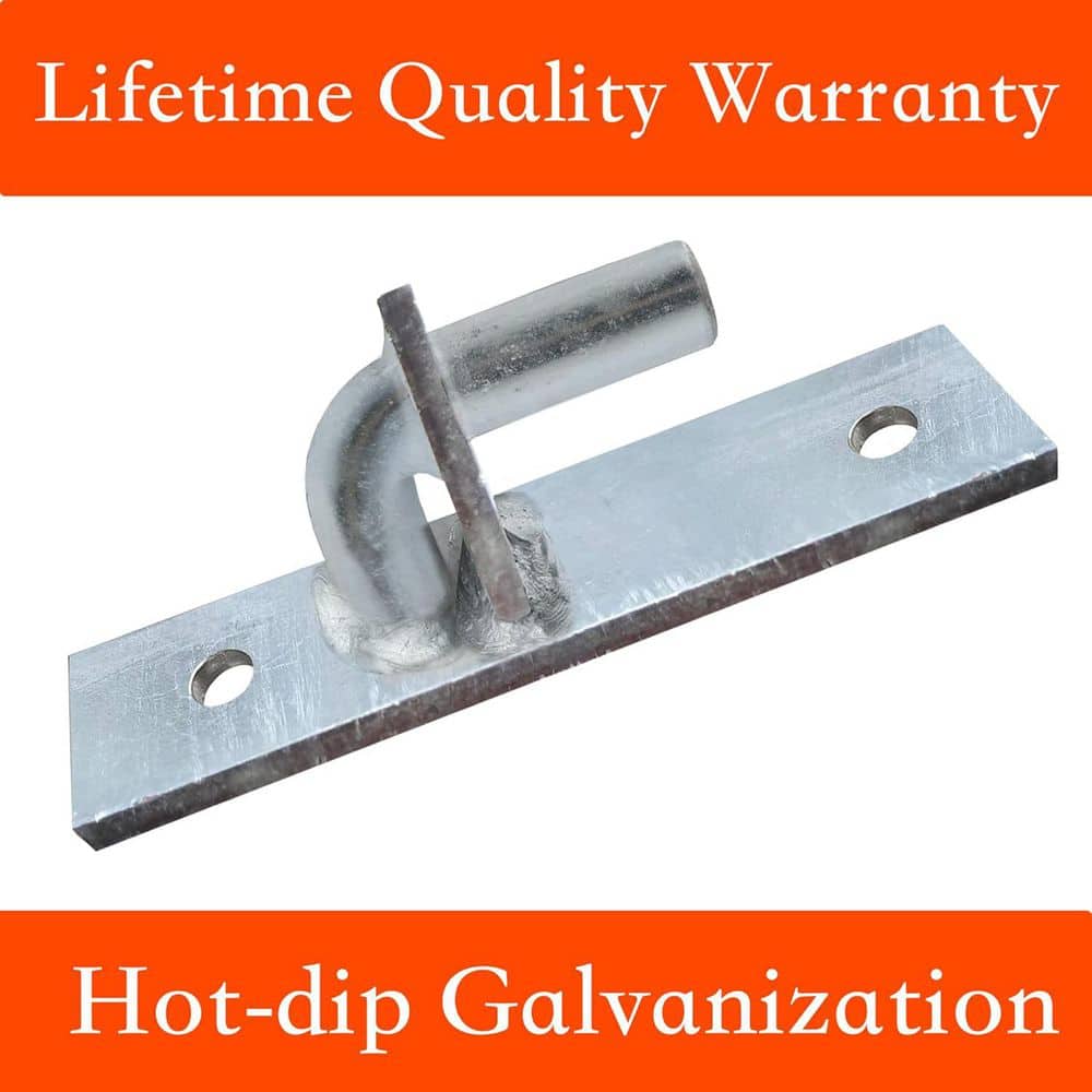 Unbranded Wall Mount Fence Gate Hinges 6 x 1.5 x 1.2 in. Silver Galvanized Steel (4-Pack) Heavy Duty Corrosion Resistant (3)