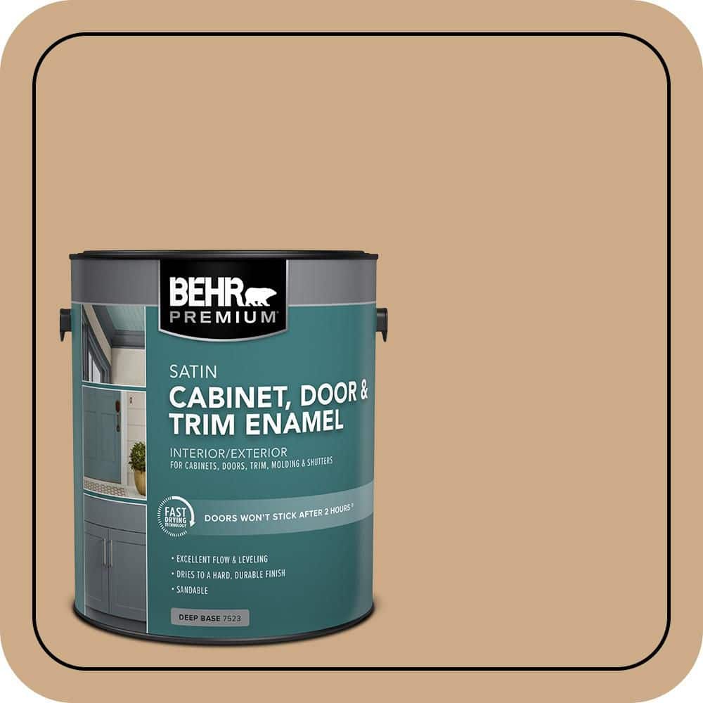 BEHR PREMIUM 1 gal. #N280-4 Perfect Tan Satin Enamel Interior/Exterior Cabinet, Door & Trim Paint