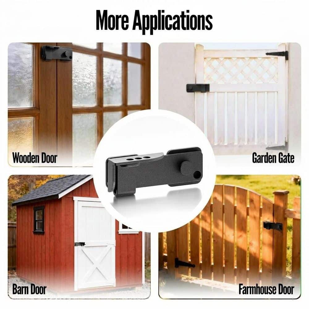 Unbranded Heavy Duty Stainless Steel Flip Latch with 3-Adjustable Padlock Holes Concealed Screws Outdoor Fence Shed Gate (2)