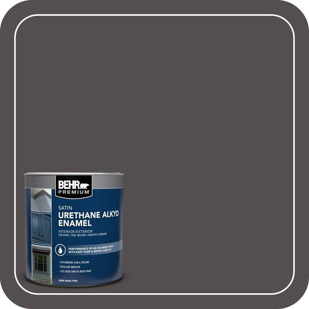 BEHR PREMIUM 1 qt. #PPU24-02 Berry Brown Urethane Alkyd Satin Enamel Interior/Exterior Paint