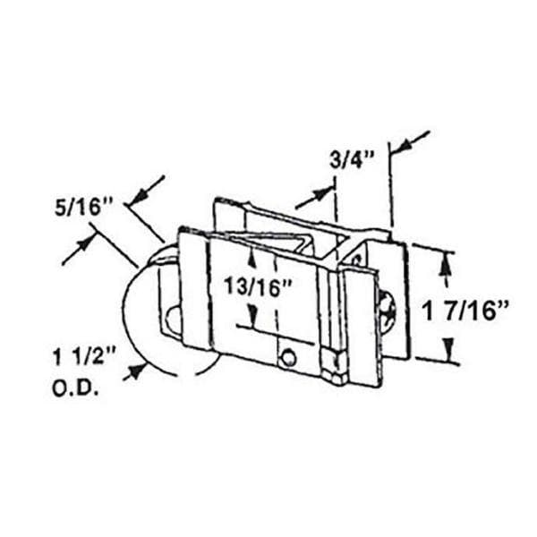 Barton Kramer 1-1/2 in. Nylon Wheel Wallace Patio Door Roller Assembly (2)