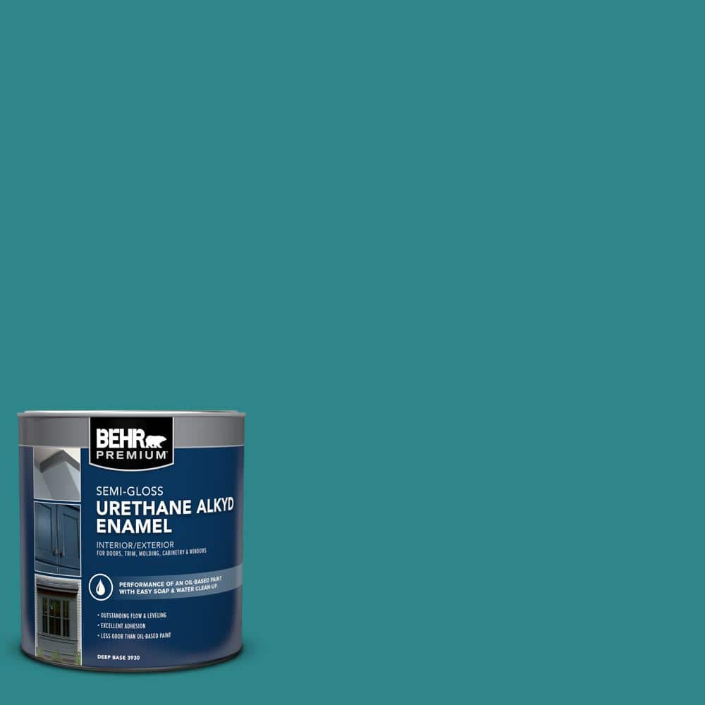 BEHR PREMIUM 1 qt. #M460-6 Thai Teal Semi-Gloss Enamel Urethane Alkyd Interior/Exterior Paint (1)